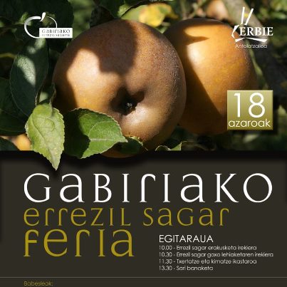 La Feria de la manzana Reineta de Gabiria se celebrará el 18 de noviembre.