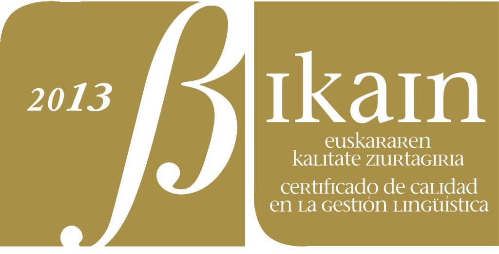 Sagardoetxea obtiene el certificado de oro Bikain.
