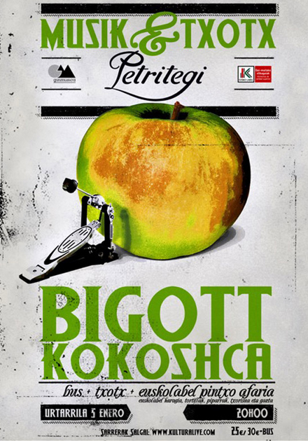 Petritegi “Musik & Txotx” Bigott eta Kokoshca taldeekin, urtarrilaren 5ean.